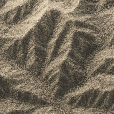 Terrain elevation surface derived from LiDAR mapping showing slope and drainage patterns
