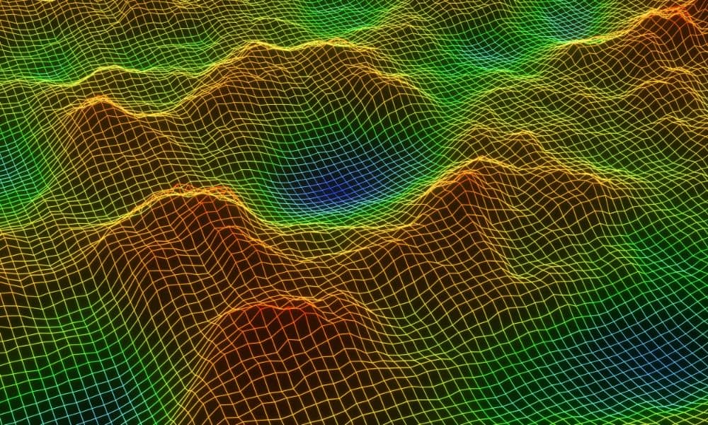 3D terrain visualization created with LiDAR mapping to show elevation and slope patterns