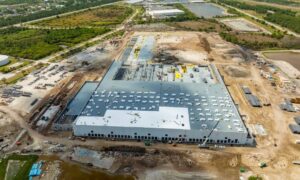 A large data center construction site showing the type of infrastructure planning an engineering firm must manage