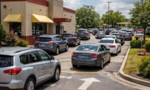 Drive-thru congestion showing how a traffic engineer evaluates queue length and site layout
